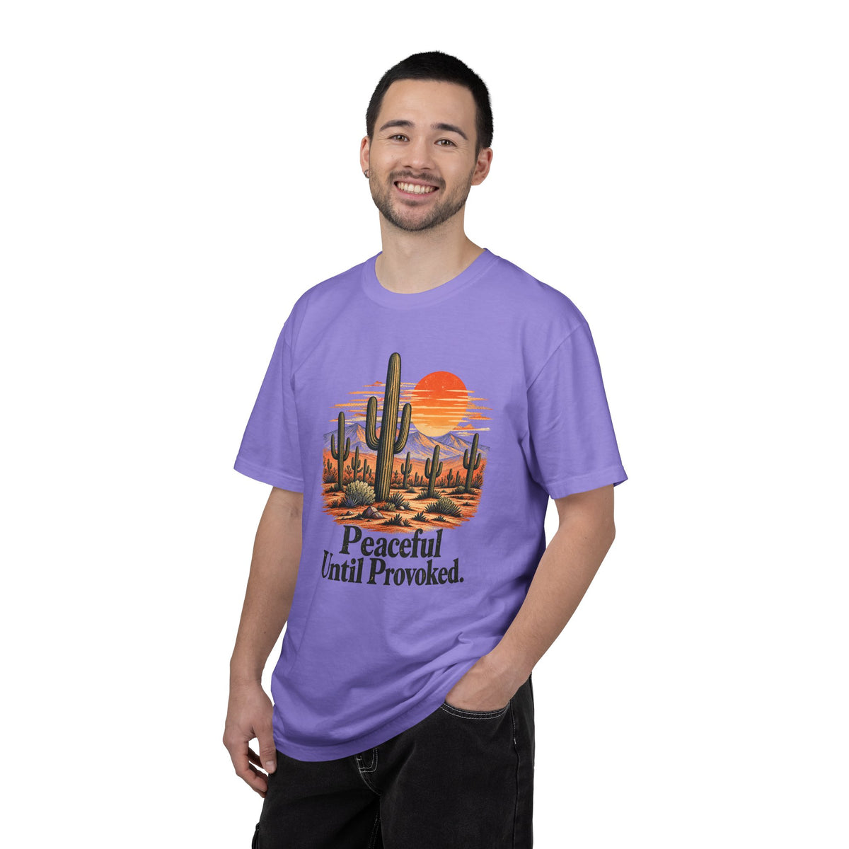 Peaceful Until Provoked | Vintage Desert Cactus Graphic Tee