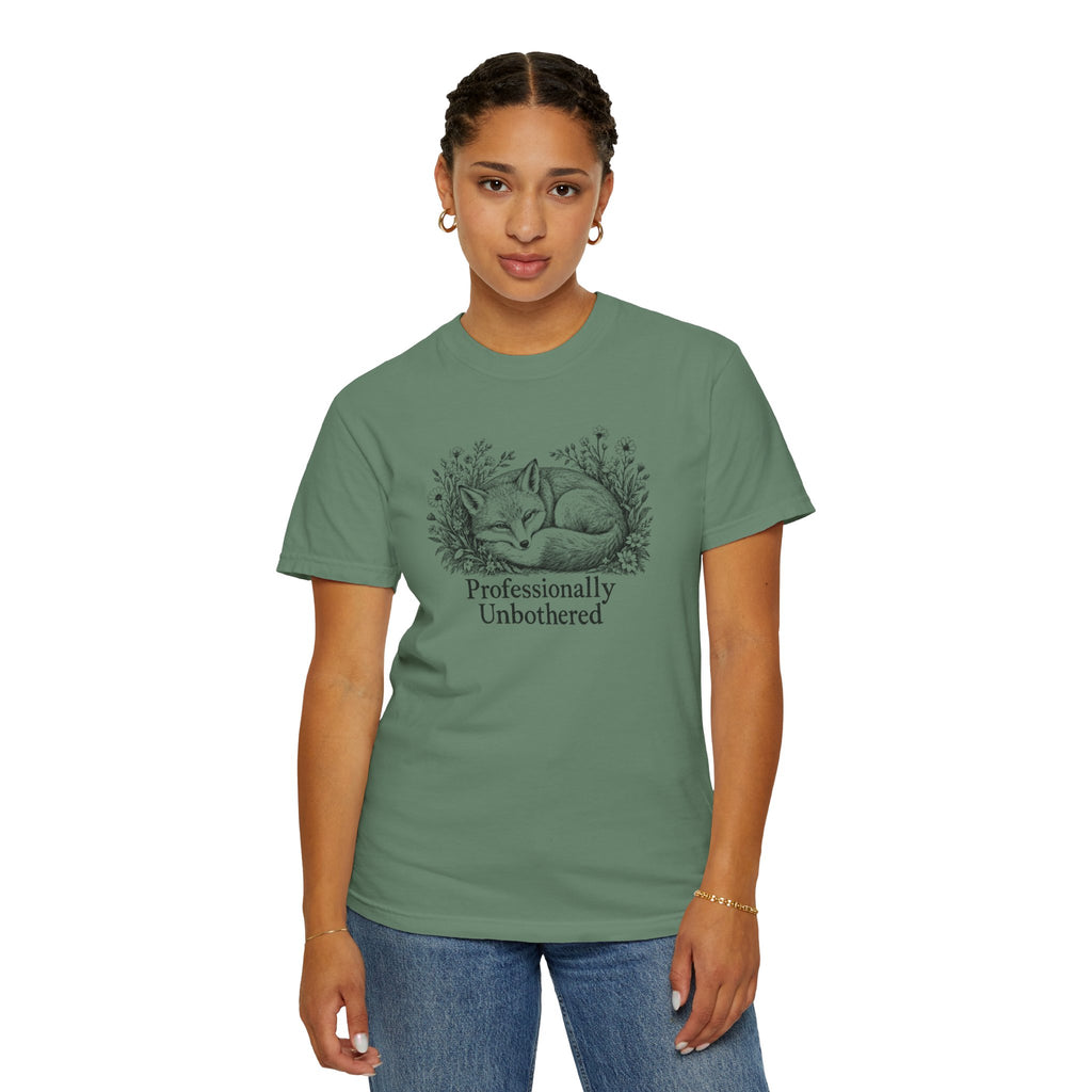 Professionally Unbothered T-Shirt | Vintage Fox Graphic Tee | Comfort Colors 1717