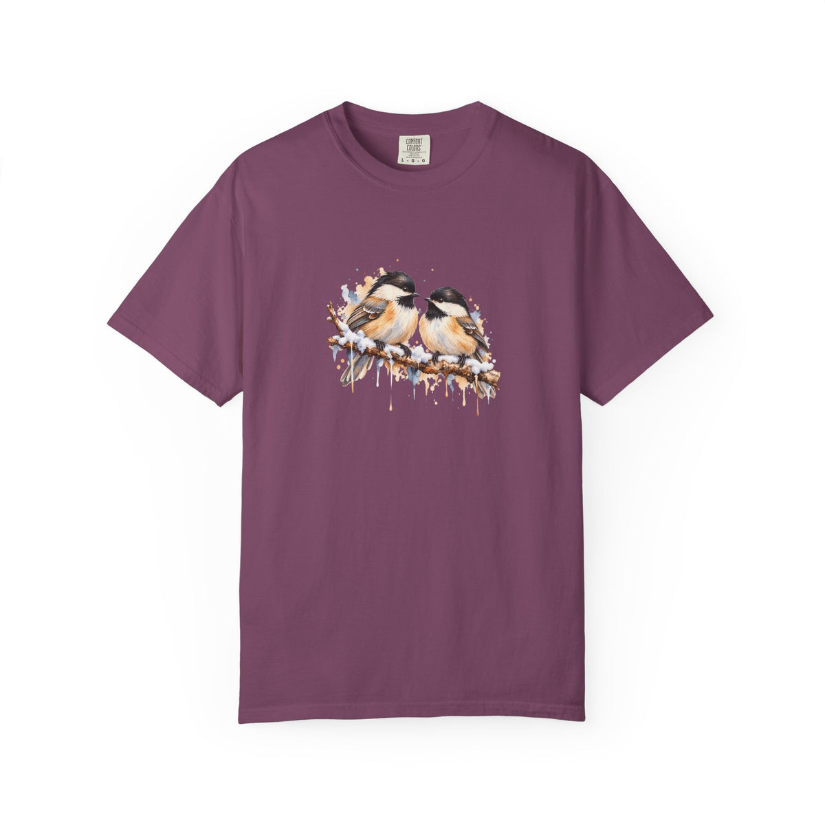 Watercolor Chickadee Birds T-Shirt | Comfort Colors 1717