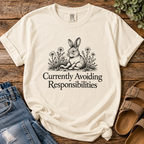 Currently Avoiding Responsibilities | Vintage Bunny Graphic Tee