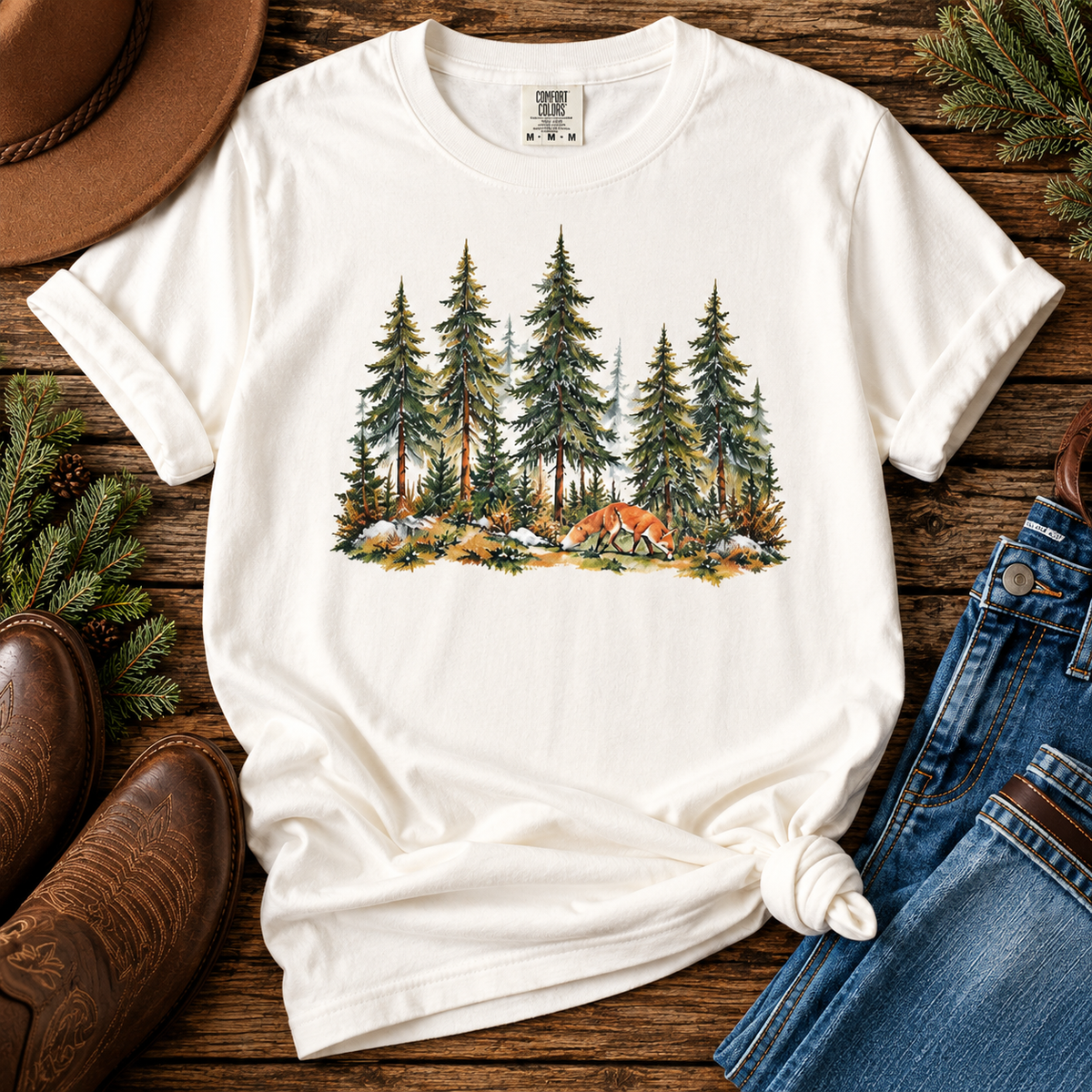 Forest Fox T-Shirt | Woodland Nature Graphic Tee | Comfort Colors 1717