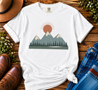 Vintage Mountain Sunset T-Shirt | Minimalist Nature Graphic Tee | Comfort Colors 1717