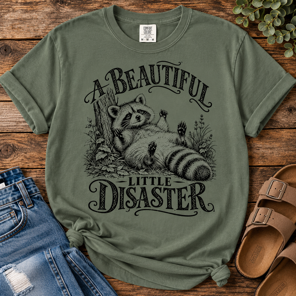 A Beautiful Little Disaster | Vintage Raccoon Graphic Tee