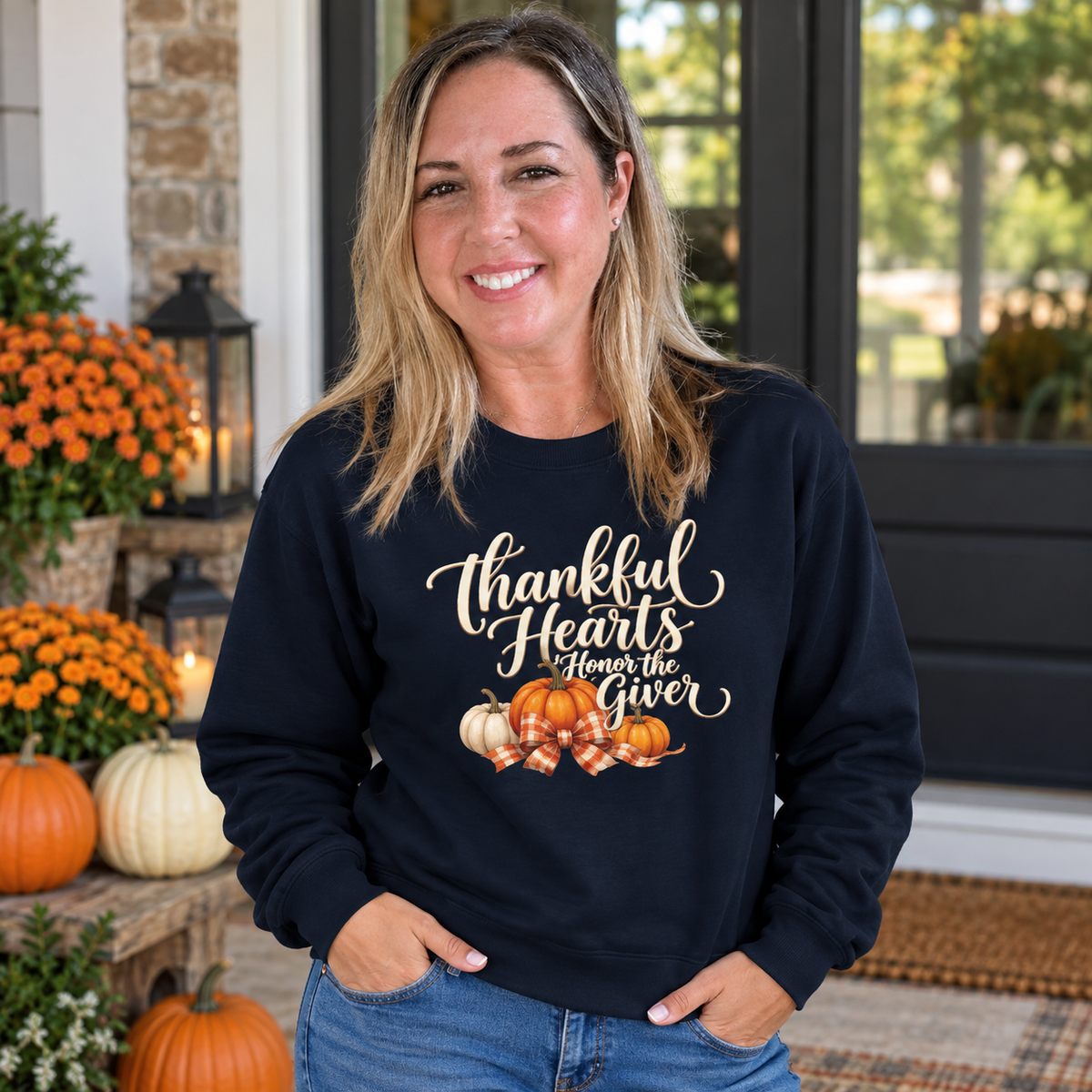 Thankful Hearts Honor the Giver Fall Sweatshirt
