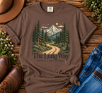 The Long Way Feels Like Home T-Shirt | Vintage Mountain Graphic Tee | Comfort Colors 1717