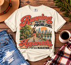 Running From My Problems – Funny Marathon Runner Graphic Tee