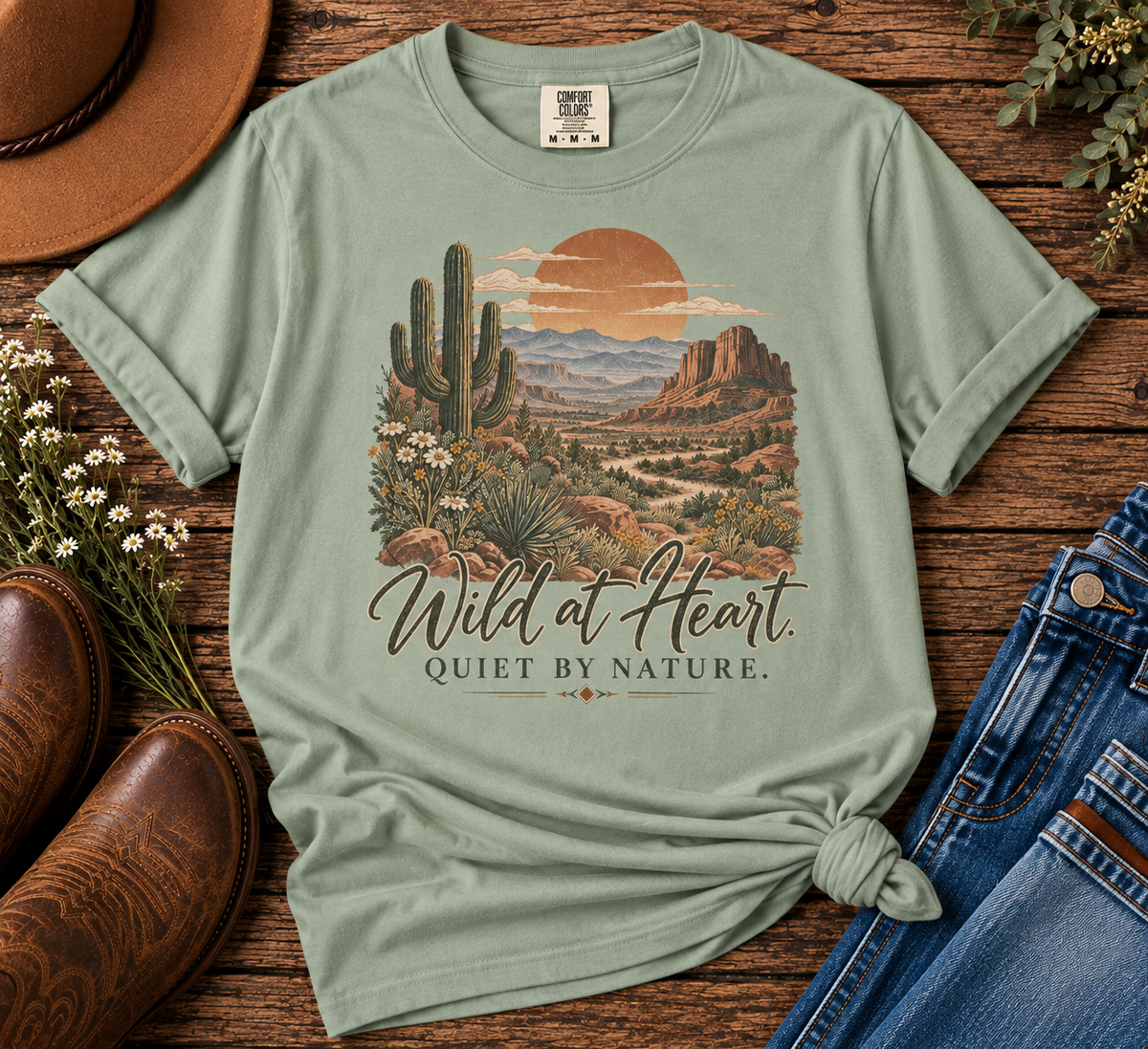 Wild at Heart Quiet by Nature T-Shirt | Vintage Desert Graphic Tee | Comfort Colors 1717